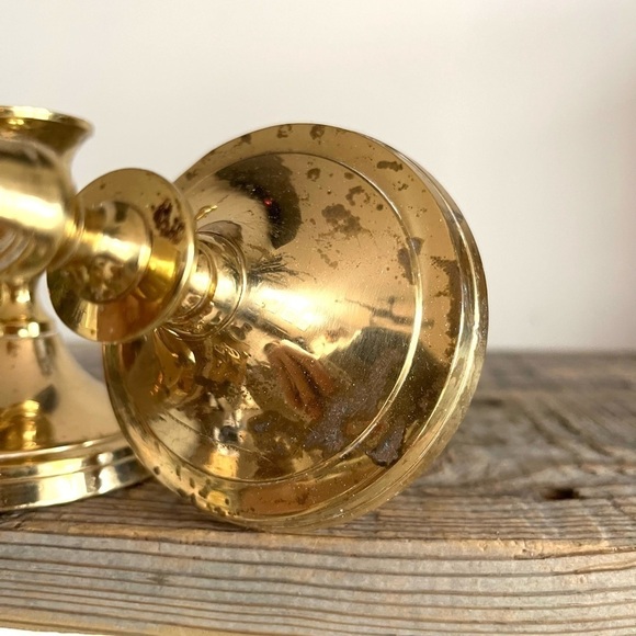 Brass candlesticks set of 3 - Picture 6 of 7